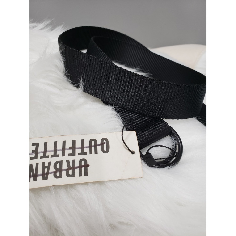 NEW L /XL URBAN OUTFITTERS CANVAS  BELT BLACK MENS WOMENS solid black adjusatble